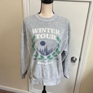Aerie Gray Winter Tour Oversized Sweatshirt size XXS